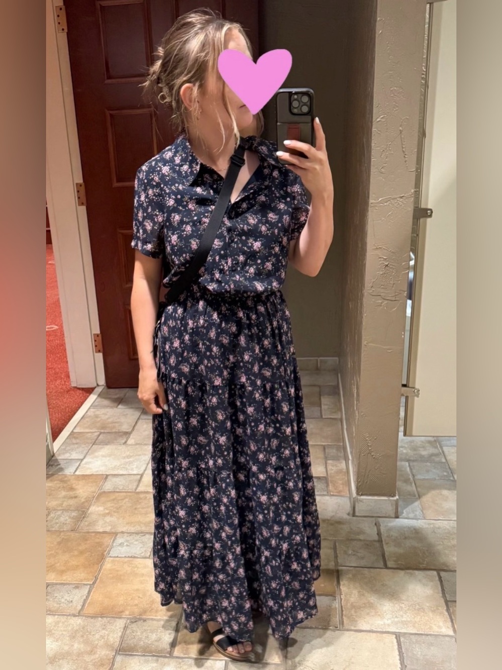 Collared Short Sleeve Button Down Floral Maxi Dress